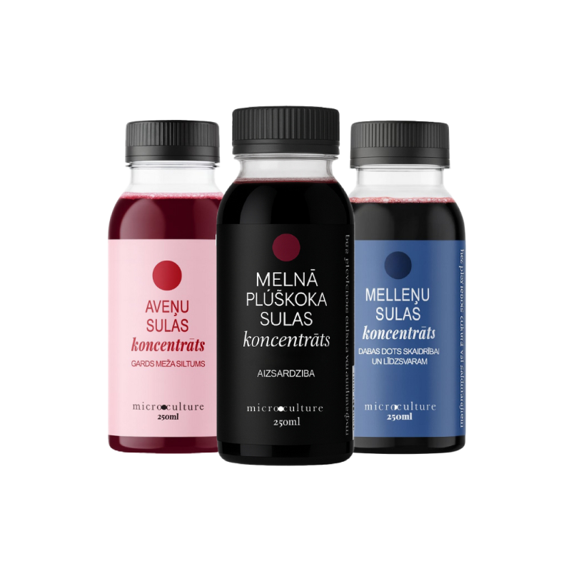 dabīgu sulu koncentrātu dāvanu komplekts